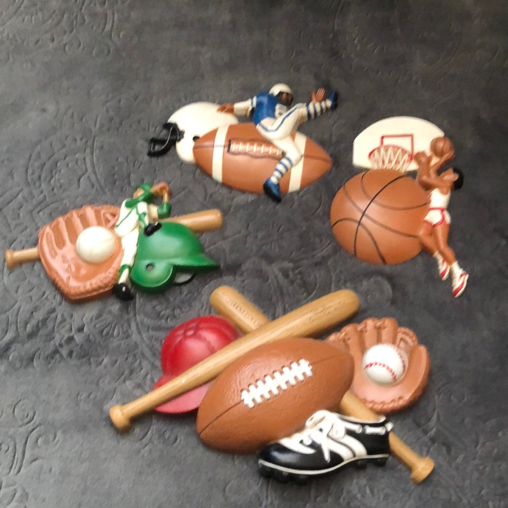 4pc Vintage Home Interior sports plaques